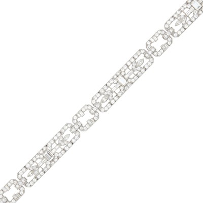 Lot 143 - Platinum and Diamond Bracelet