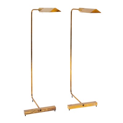 Lot 430 - Pair of Cedric Hartman Style Brass Floor Lamps