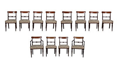 Lot 139 - Set of Twelve George III Satinwood-Inlaid Mahogany Dining Chairs