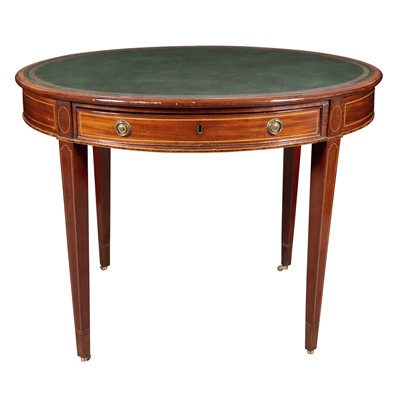 Lot 133 - George III Style Inlaid Mahogany Library Table