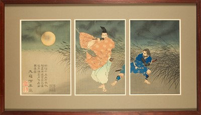 Lot 610 - A Japanese Woodblock Triptych by Yoshitoshi