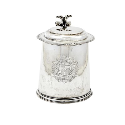 Lot 1 - Charles II Sterling Silver Covered Tankard