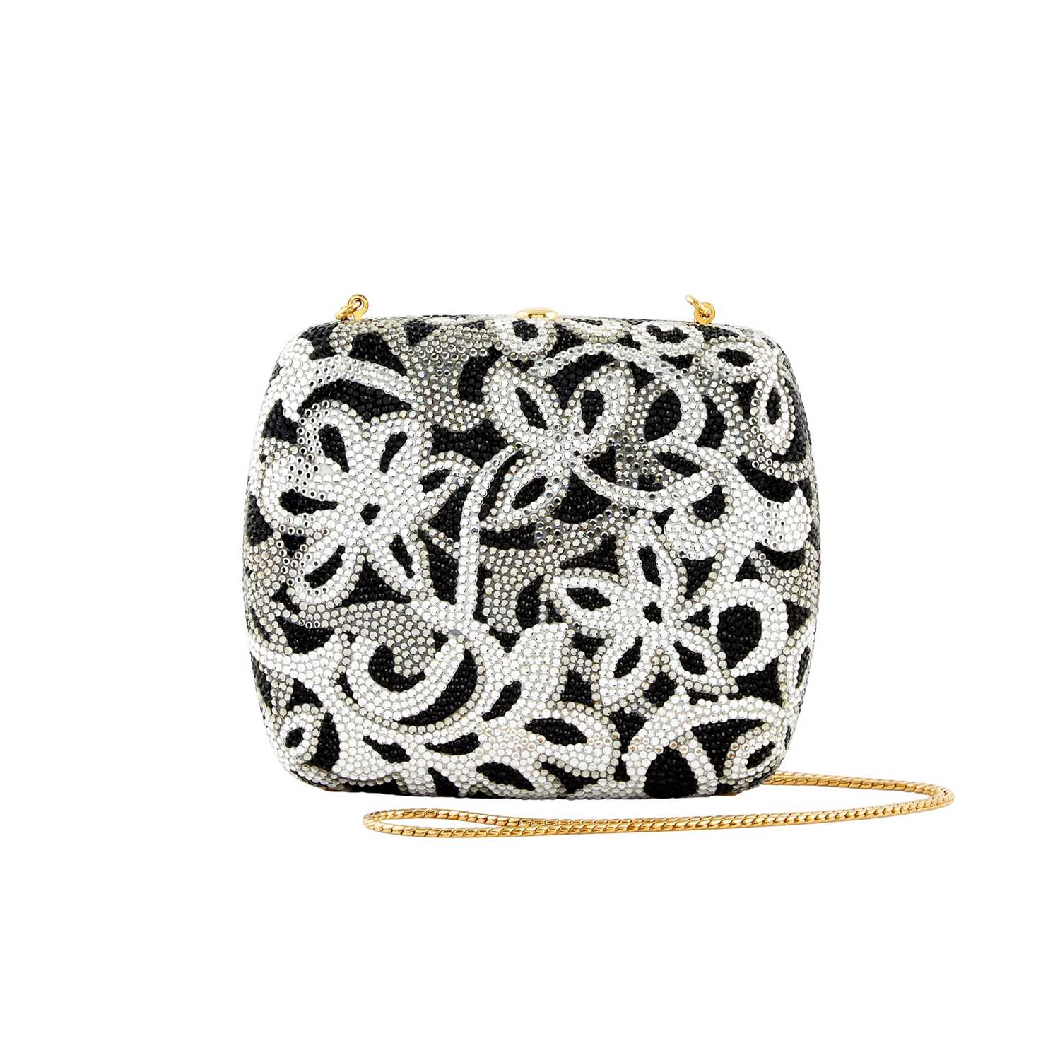 Lot 1161 - Judith Leiber Black and White Rhinestone Clutch