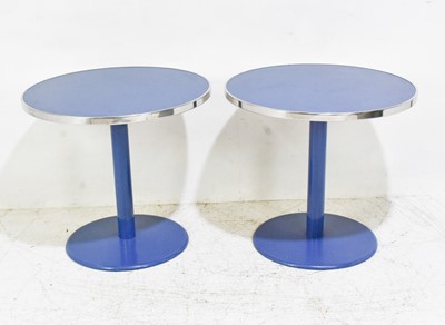 Lot 443 - Pair of Blue Circular Center Tables