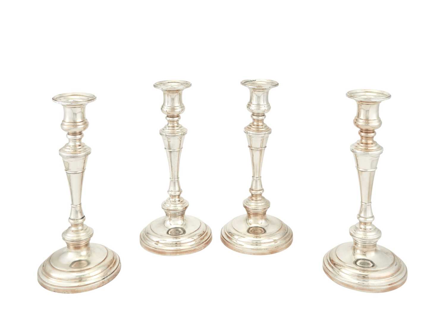 Lot 157 - Set of Four S. Kirk & Son Sterling Silver Candlesticks