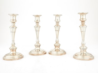 Lot 229 - Set of Four S. Kirk & Son Sterling Silver Candlesticks