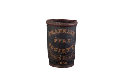 Lot 1042 - Painted Leather "Franklin Fire Society" Fire Bucket
