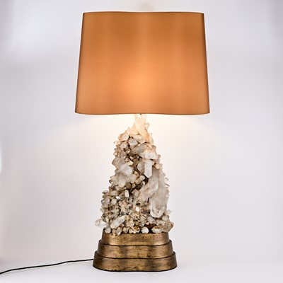 Lot 576 - Carole Stupell Rock Crystal and Painted Wood Table Lamp