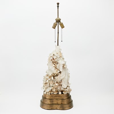 Lot 576 - Carole Stupell Rock Crystal and Painted Wood Table Lamp