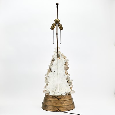 Lot 576 - Carole Stupell Rock Crystal and Painted Wood Table Lamp