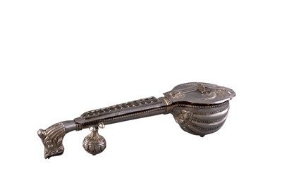 Lot 1091 - Indian Silver Sitar-Form Spice Box