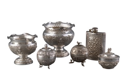 Lot 1090 - A Group of Indian Silver Table Articles