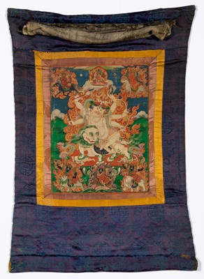 Lot 557 - A Tibetan White Mahakala Thangka