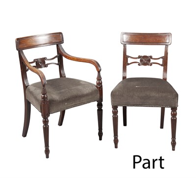 Lot 312 - Set of Six Regency Mahogany Dining Chairs