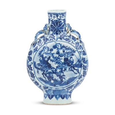 Lot 277 - A Chinese Blue and White Porcelain Moon Flask