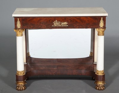 Lot 671 - Classical Marble Top Mahogany Pier Table