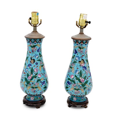 Lot 163 - A Pair of Chinese Cloisonne Enamel Vases