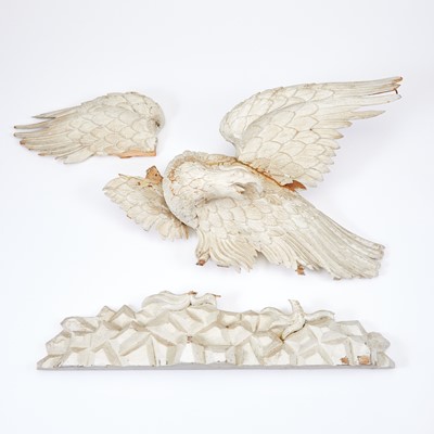 Lot 310 - White Painted Carved Spread Wing Eagle Figure
