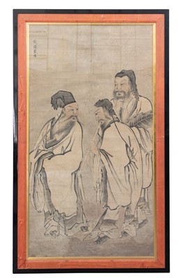 Lot 1145 - A Large Chinese Painting of the Three Sages