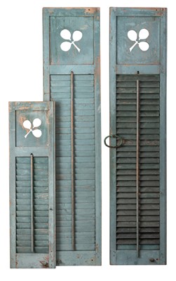 Lot 1141 - Group of Three Blue-Painted Shutters