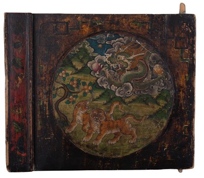 Lot 1153 - Tibetan Polychrome-decorated Paper-covered Cupboard Door