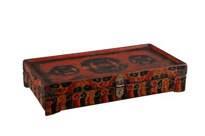 Lot 1154 - A Southeast Asian Painted Wood Box and Cover