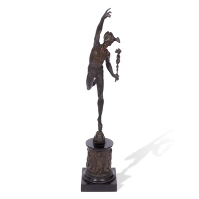 Lot 300 - Patinated Bronze Figure of Mercury