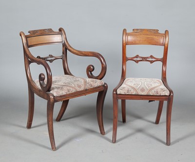 Lot 247 - Set of Six Regency Mahogany Dining Chairs