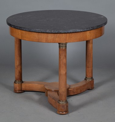 Lot 245 - Empire Style Walnut Grey Marble Top Center Table