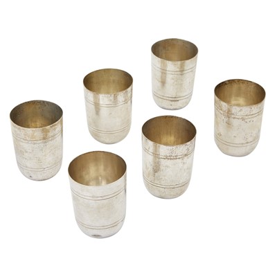 Lot 205 - Set of Six Middle Eastern Silver Beakers