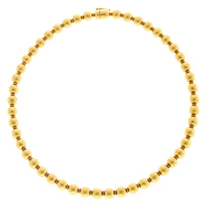 Lot 1002 - Gold Bead Necklace