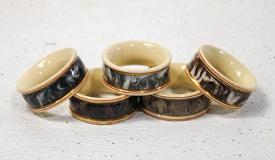 Lot 435 - Set of 5 McIntyre Porcelain Napkin Rings