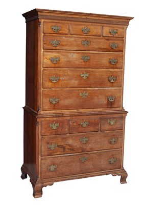 Lot 630 - Chippendale Mahogany Chest on Chest