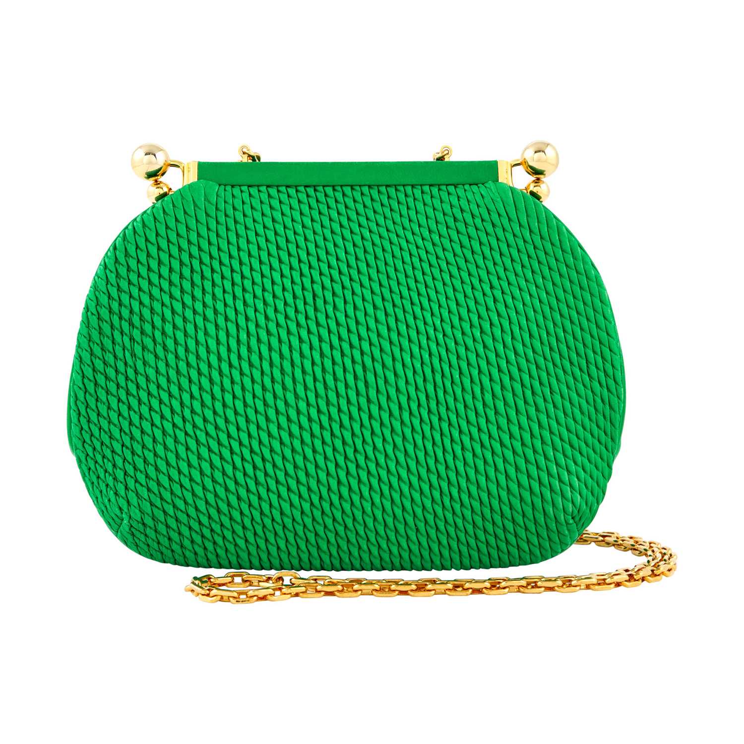 Lot 1163 - Judith Leiber Green Leather Bag
