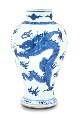 Lot 352A - A Chinese Blue and White Porcelain Baluster Vase