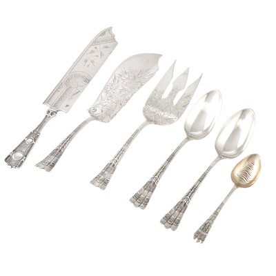 Lot 563 - Group of George W. Shiebler Sterling Silver "Luxembourg" Pattern Flatware