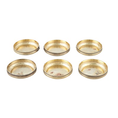 Lot 591 - Set of Six Gorham Sterling Silver and Mixed Metals Aesthetic Movement Butter Pats