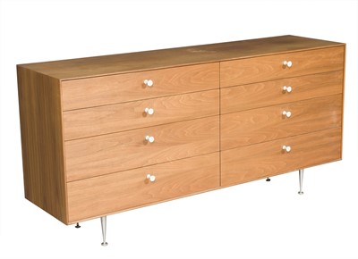Lot 547 - George Nelson for Herman Miller Walnut Thin Edge Long Chest of Drawers