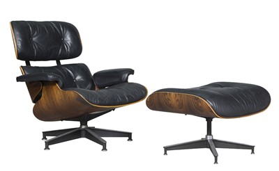 Lot 567 - Charles & Ray Eames Rosewood #670 Lounge Chair and #671 Ottoman