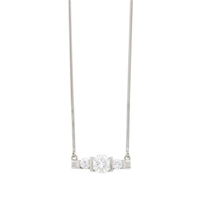 Lot 115 - White Gold and Diamond Snake Link Pendant-Necklace