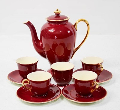 Lot 448 - Red glazed partial tea set
