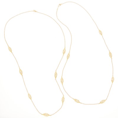 Lot 1018 - Two Tiffany & Co., Paloma Picasso Gold Necklaces