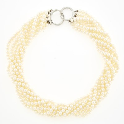 Lot 1077 - Tiffany & Co. Paloma Picasso Cultured Pearl Torsade Necklace with White Gold Clasp