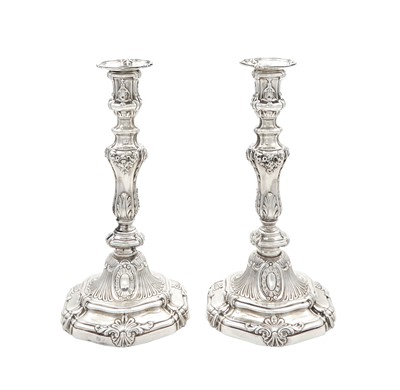 Lot 10 - Pair of George II Sterling Silver Candlesticks