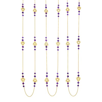 Lot 87 - Tiffany & Co., Paloma Picasso Three Gold and Amethyst Bead Chain Necklaces