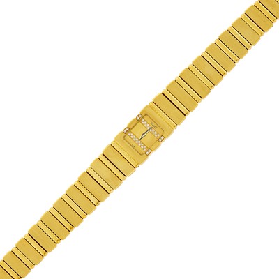 Lot 89 - Piaget Gold and Diamond 'Polo' Wristwatch