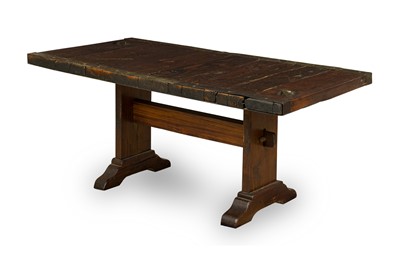 Lot 96 - English Provincial Style Trestle Dining Table