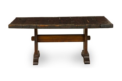 Lot 96 - English Provincial Style Trestle Dining Table