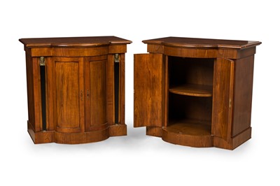 Lot 310 - Pair of French Empire Style Walnut Commodes