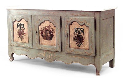 Lot 270 - Provincial Louis XV Gray Painted Commode